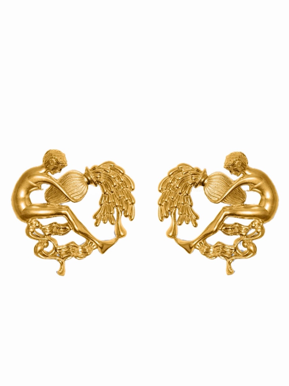 Schiaparelli Style Zodiac Earrings - Aquarius